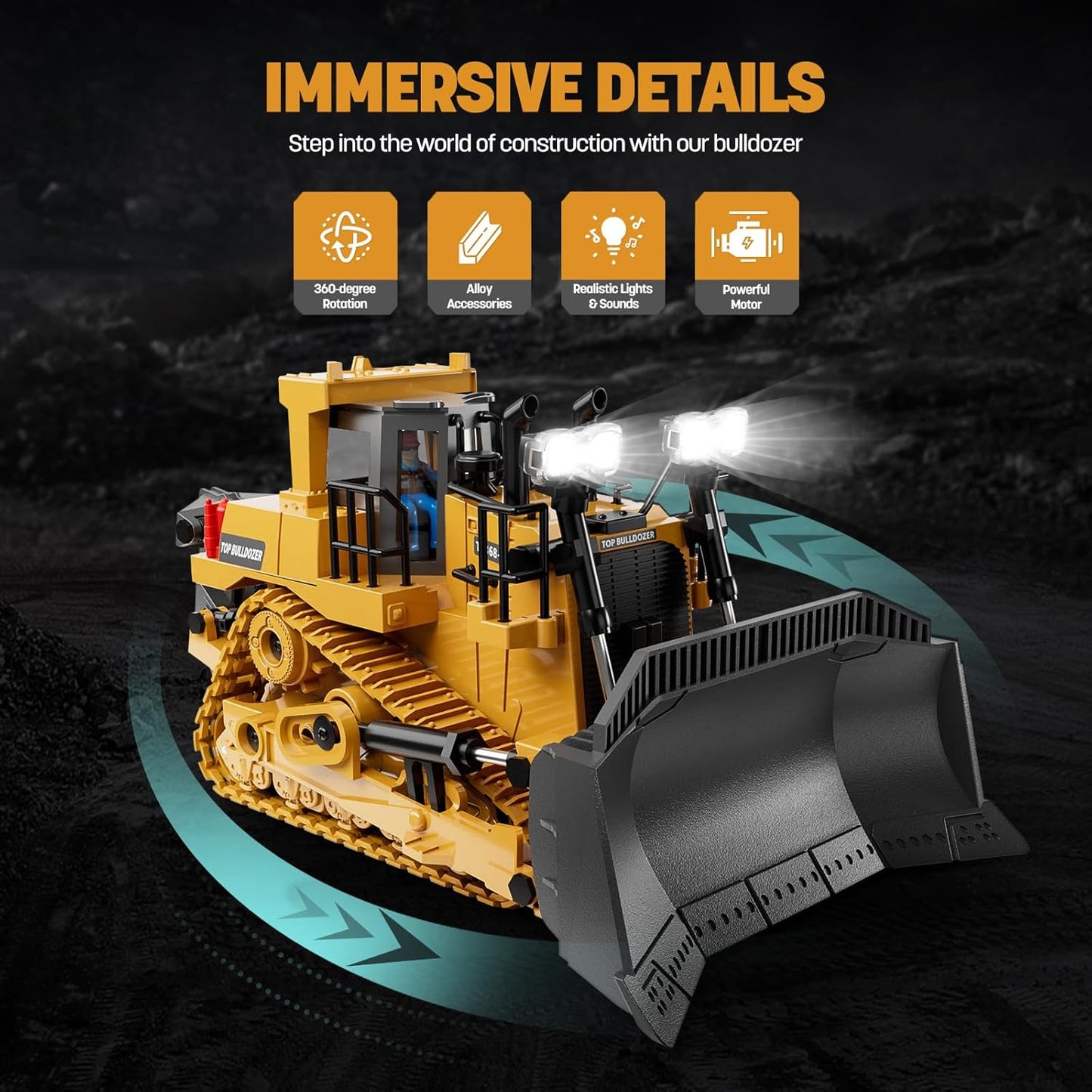 3-in-1 RC Construction Vehicles Set – Excavator, Bulldozer & Dump Truck – Heavy Duty Metal Toys