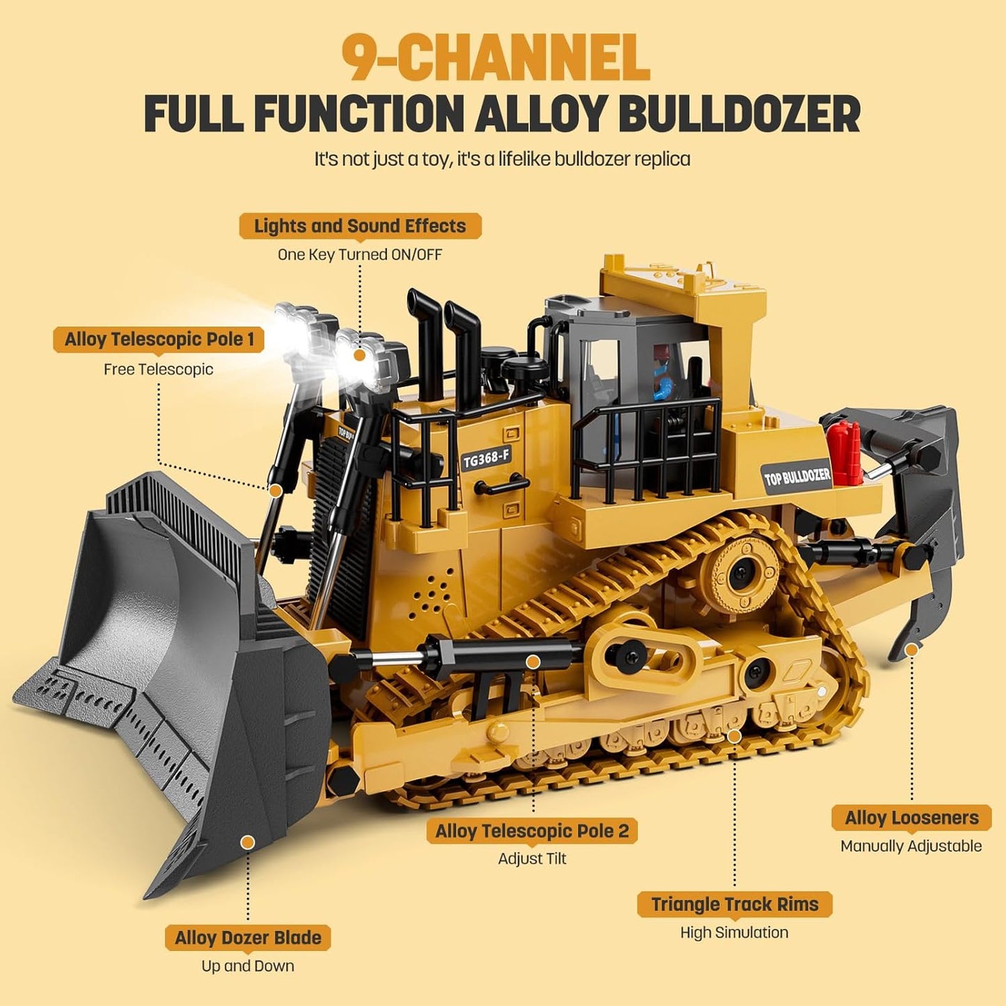 3-in-1 RC Construction Vehicles Set – Excavator, Bulldozer & Dump Truck – Heavy Duty Metal Toys