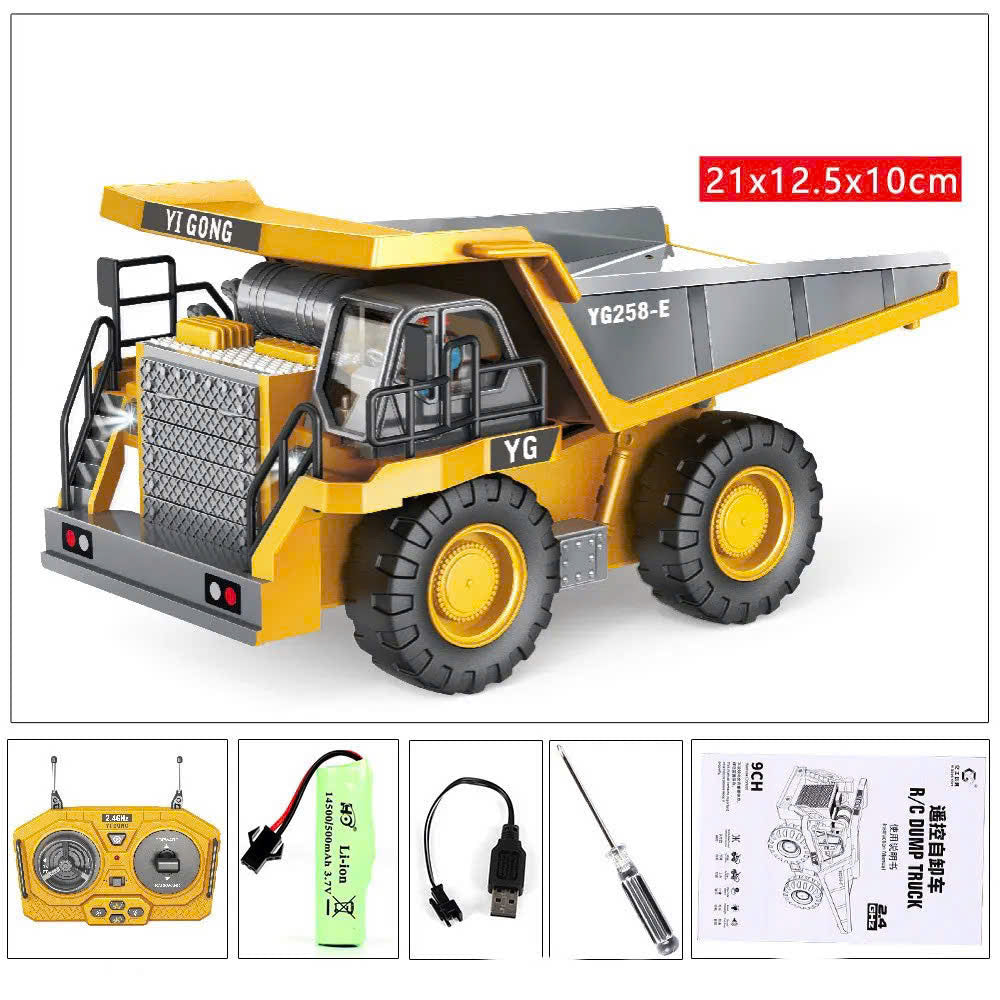 3-in-1 RC Construction Vehicles Set – Excavator, Bulldozer & Dump Truck – Heavy Duty Metal Toys